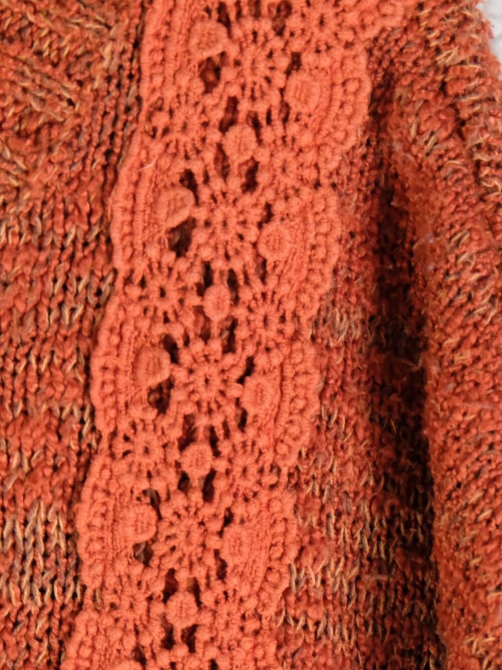 Gentlefawn Sweater Womens Medium Red Brown Knit Cottagecore Grandma Crochet - Picture 3 of 9